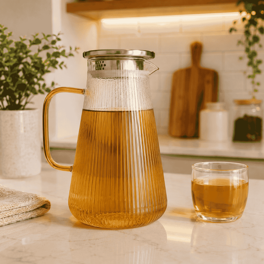 Chaleira Jarra de Vidro C/TP Hermética 1800ml Amigold