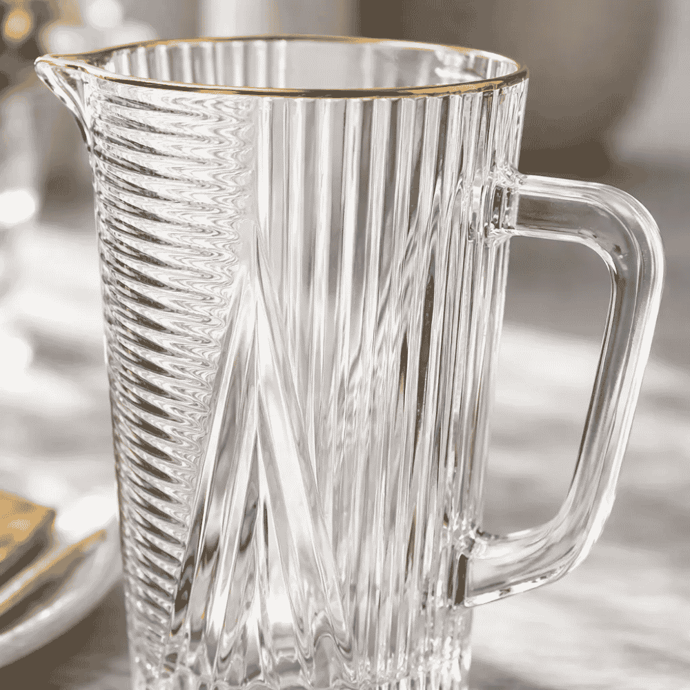 Jarra de Vidro 1300ml com Fio de Ouro Amigold