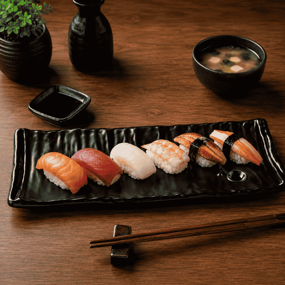 Travessa Estriada para Sushi Premium Melamina UtilGoods