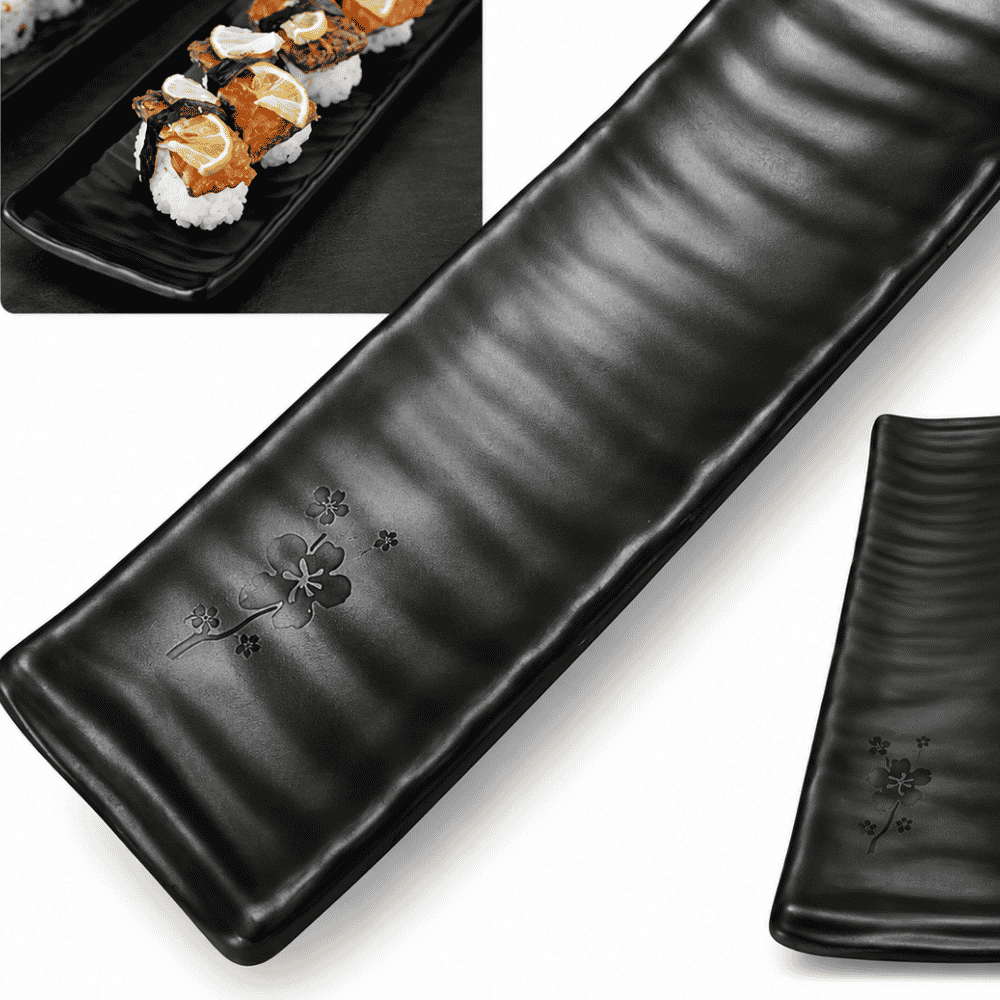Travessa Estriada para Sushi Premium Melamina UtilGoods