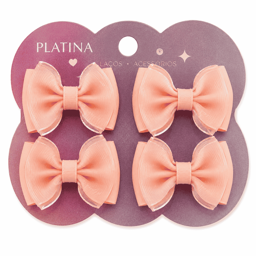 Kit 4 Presilhas de Cabelo Poliéster e Metal