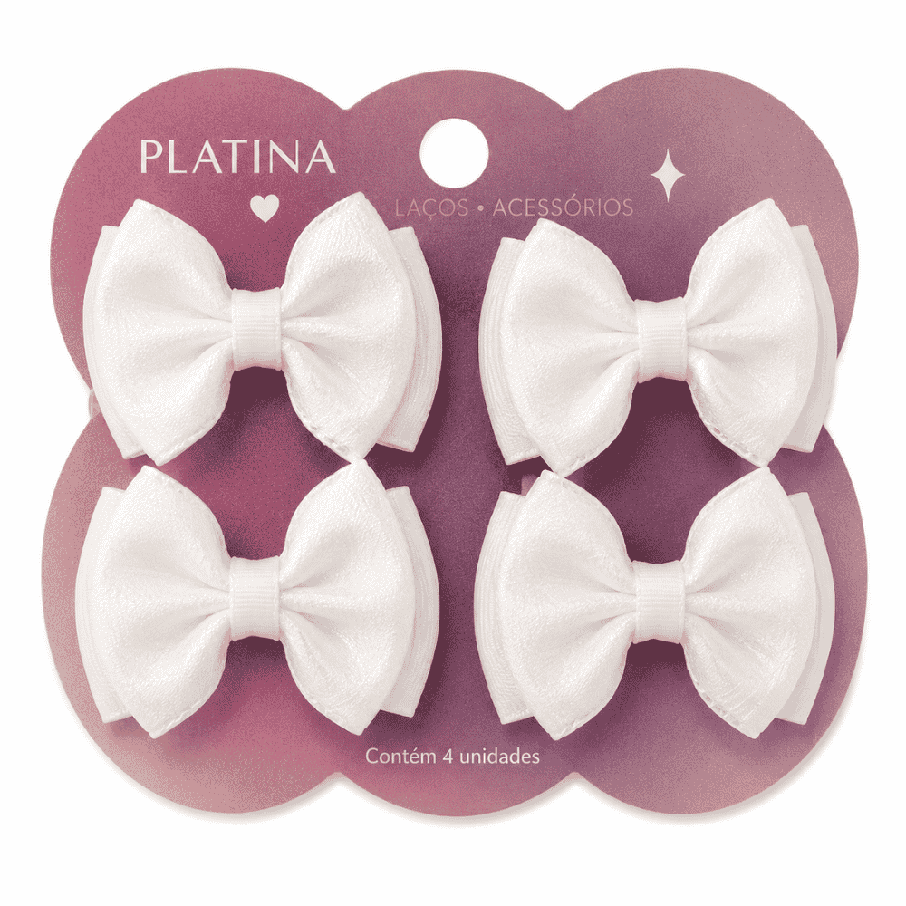Kit 4 Presilhas de Cabelo Poliéster e Metal