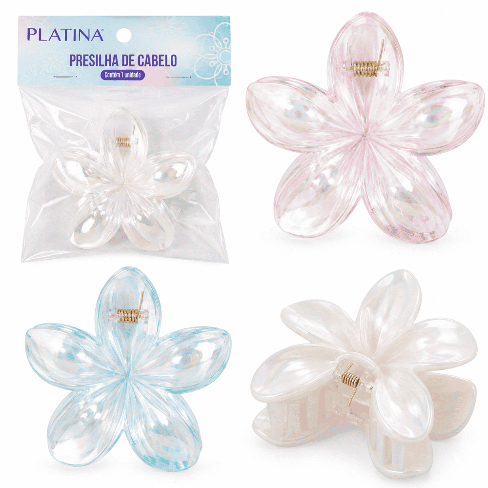 Presilha de Cabelo Flor Plástico PS