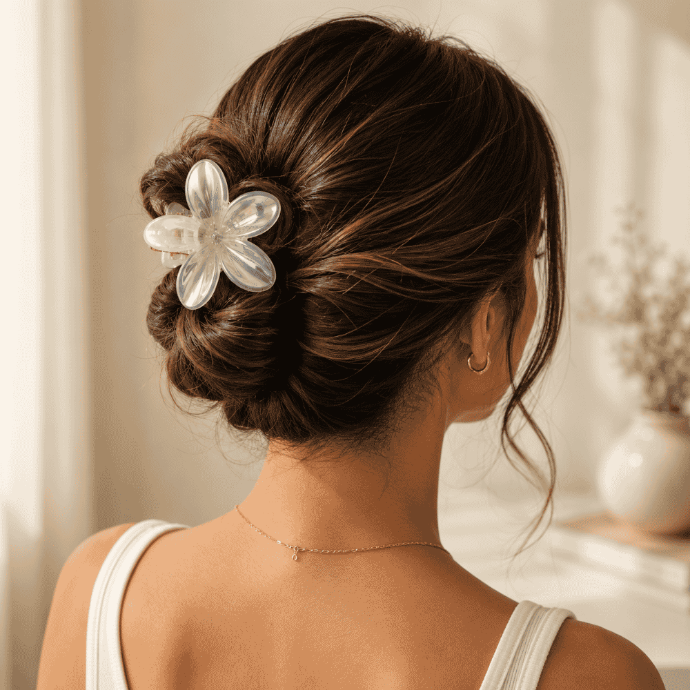 Presilha de Cabelo Flor Plástico PS