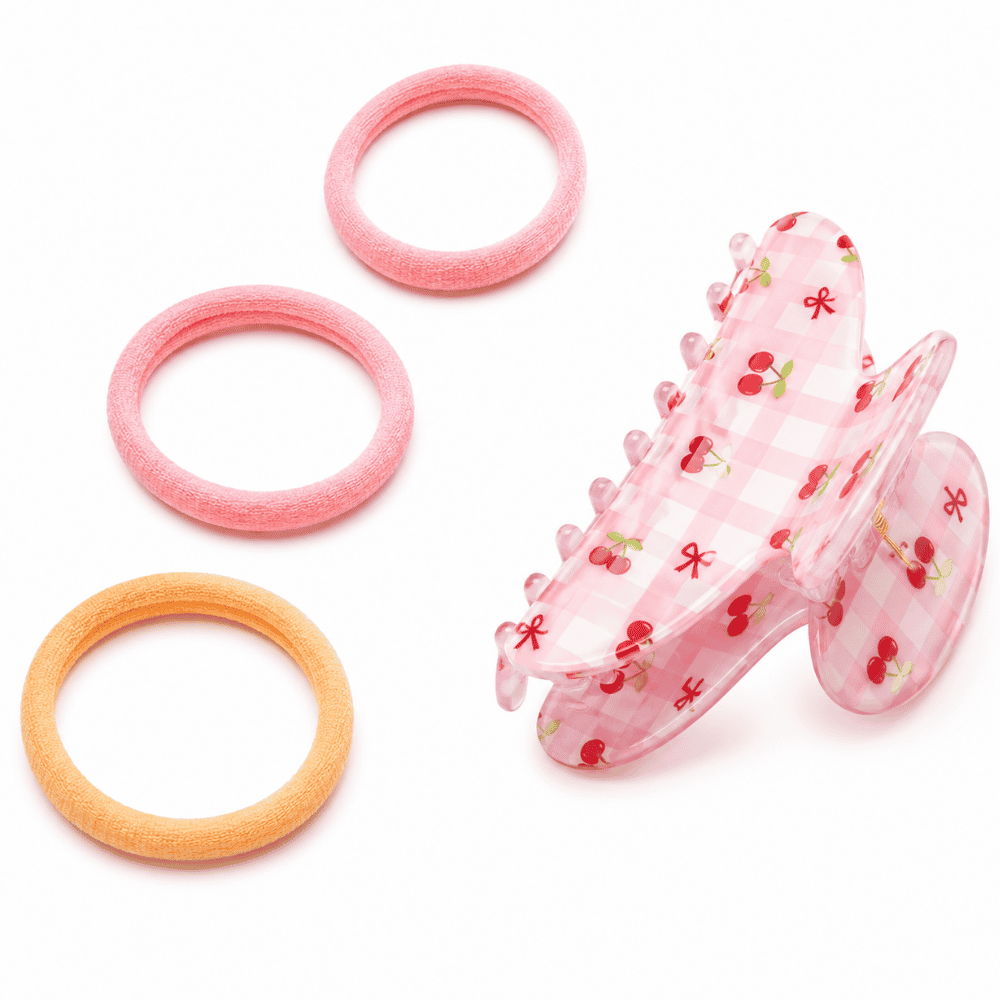 Kit Prendedor de Cabelo 4 Peças Poliéster e Plástico C3B