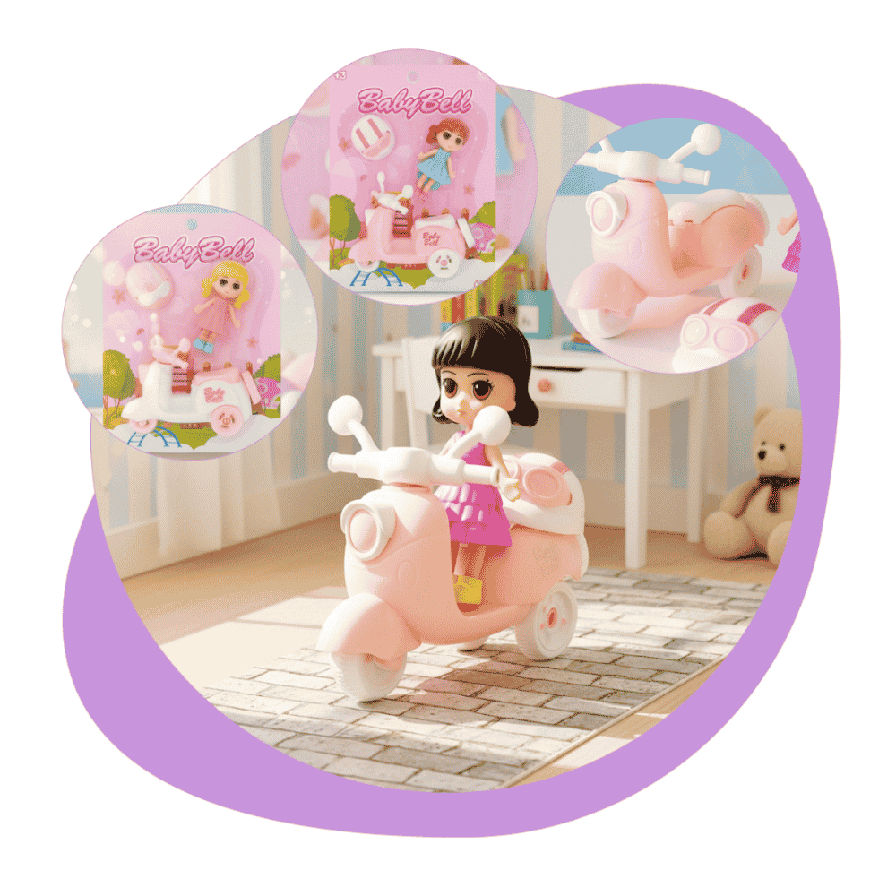 Boneca Babybell Scooter Arktoys