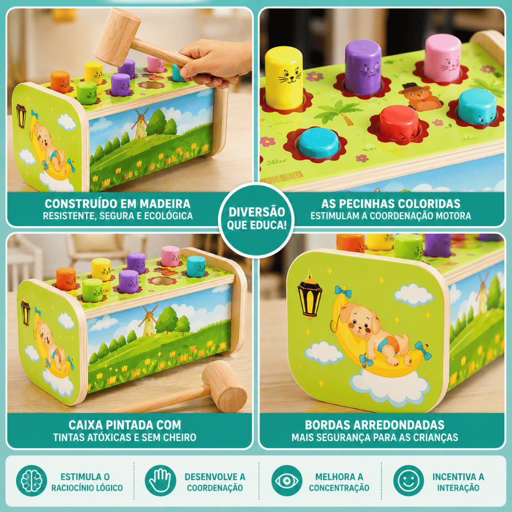 Brinquedo de Madeira Bate Hams ArkToys