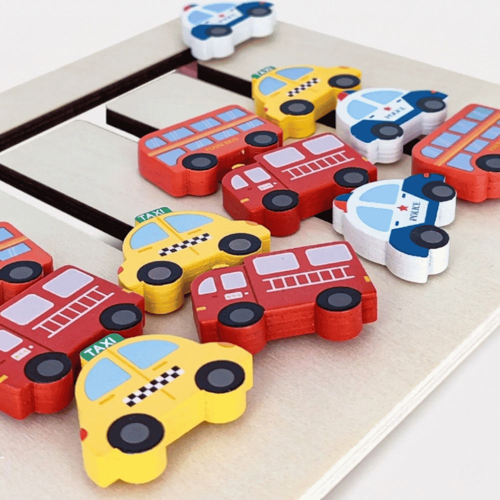 Brinquedo de Madeira Alinha Carros Arktoys