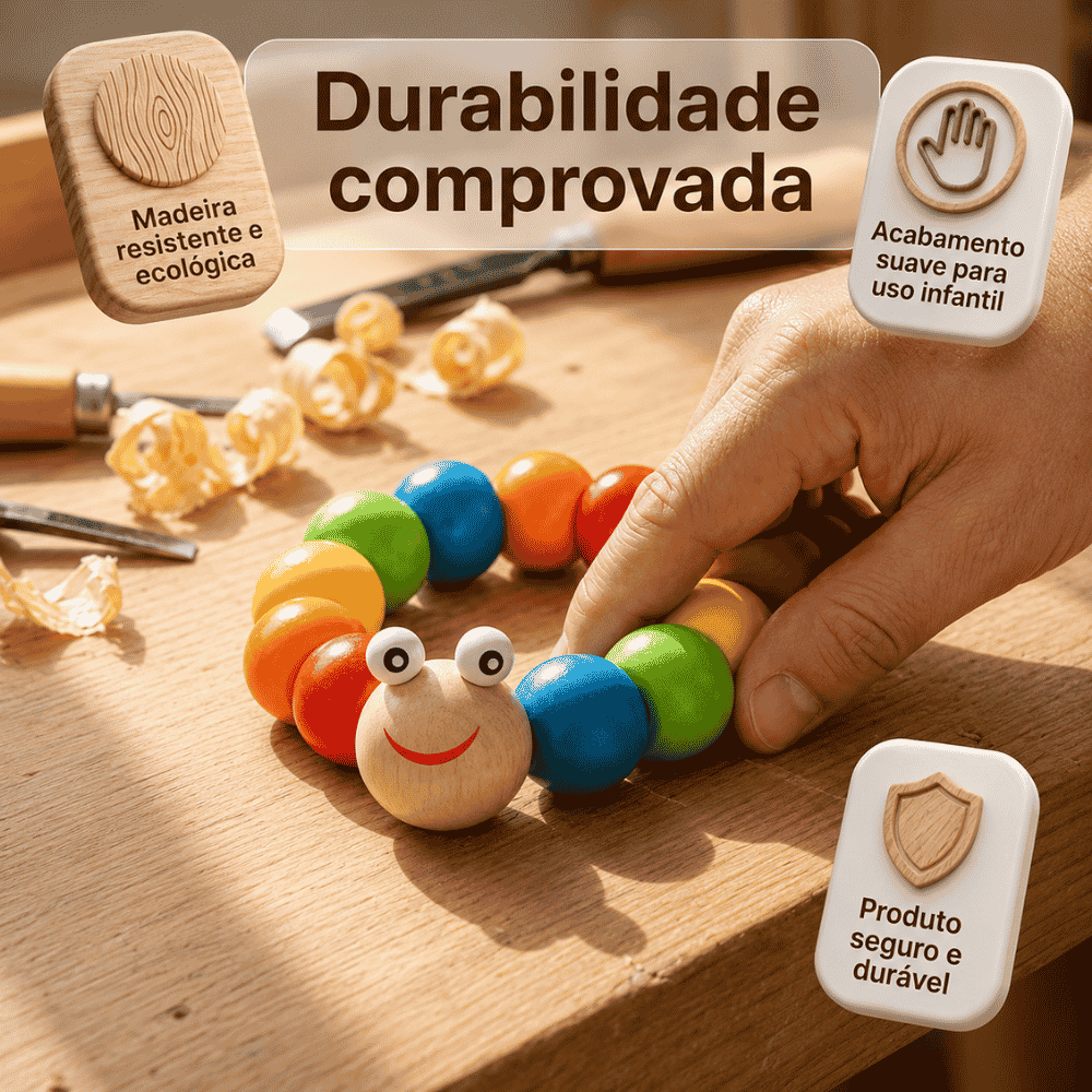 Brinquedo de Madeira Lagarta Arktoys