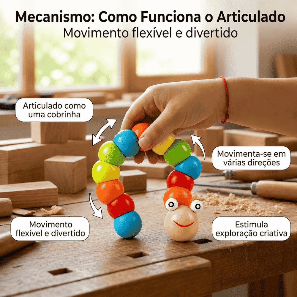 Brinquedo de Madeira Lagarta Arktoys