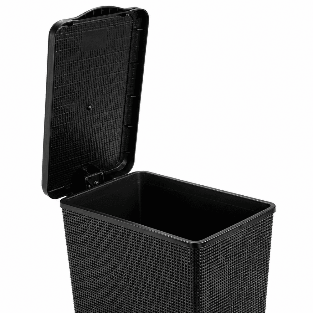 Lixeira Juta com Pedal Preta 12L Nitron