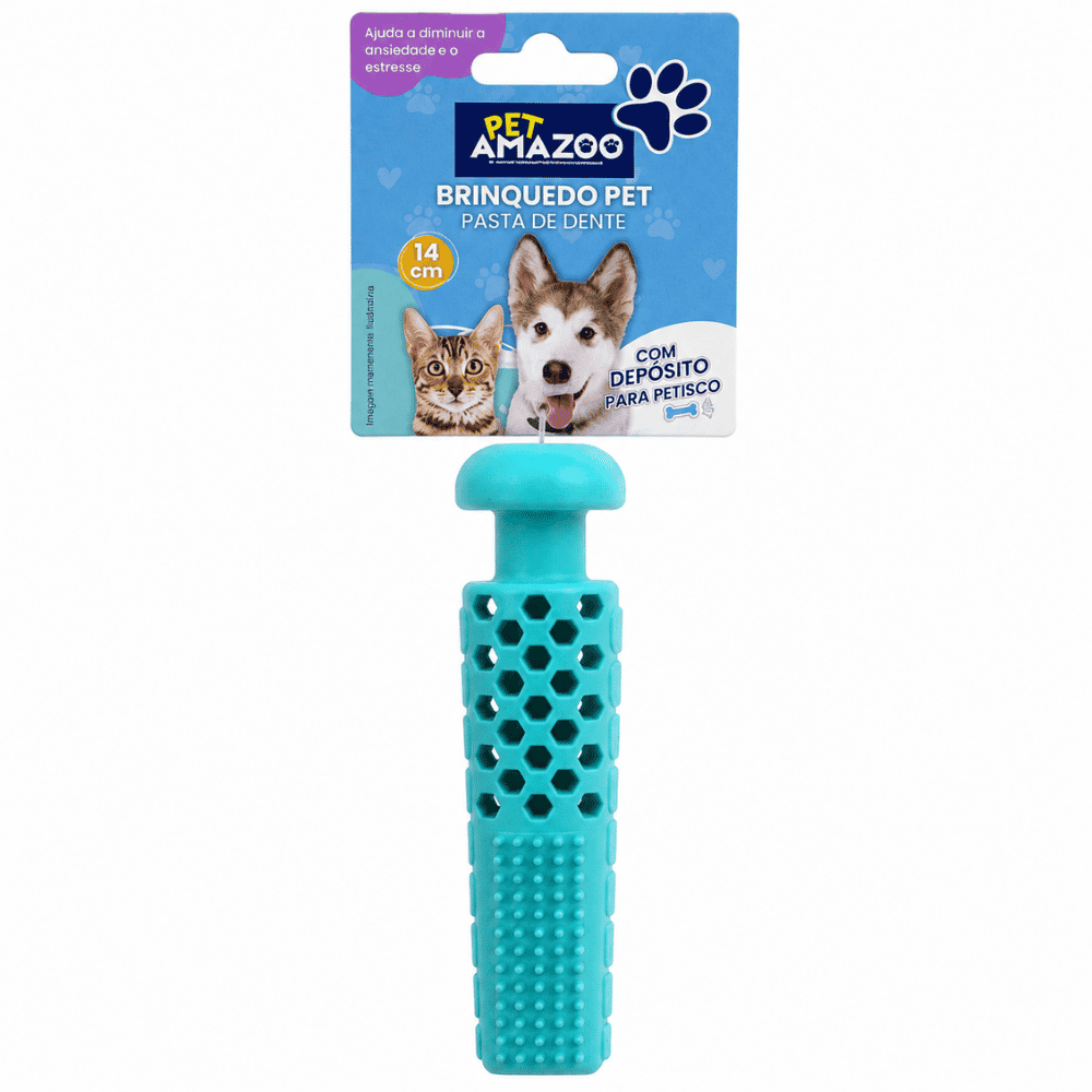 Brinquedo Pet Pasta de Dente com Depósito para Petisco Yins