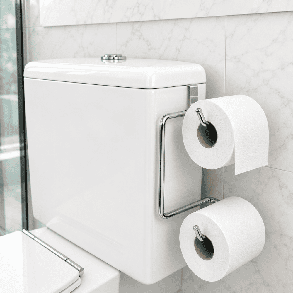 Suporte Duplo para Papel Higiênico Caixa Acoplada Cromado Stolf