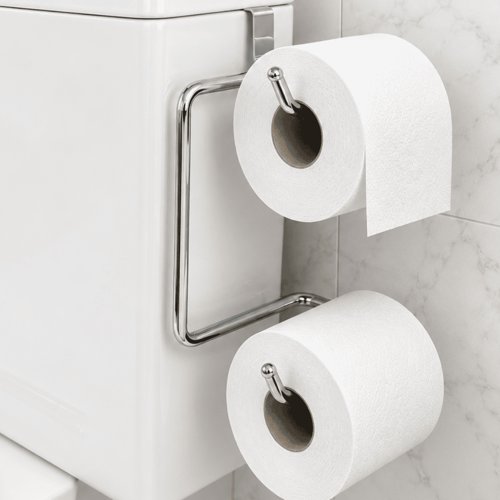 Suporte Duplo para Papel Higiênico Caixa Acoplada Cromado Stolf