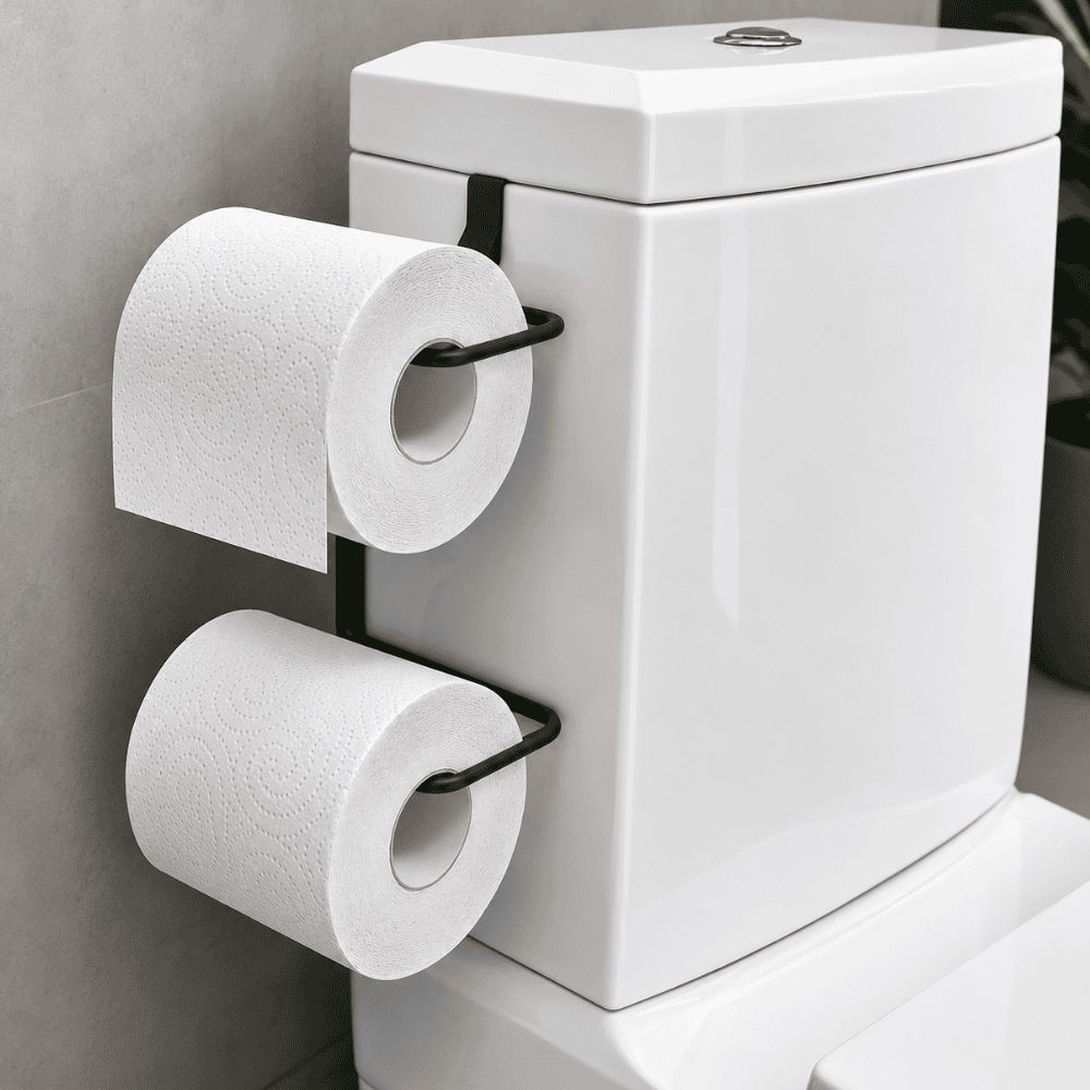 Suporte Duplo para Papel Higiênico Linha Black Stolf