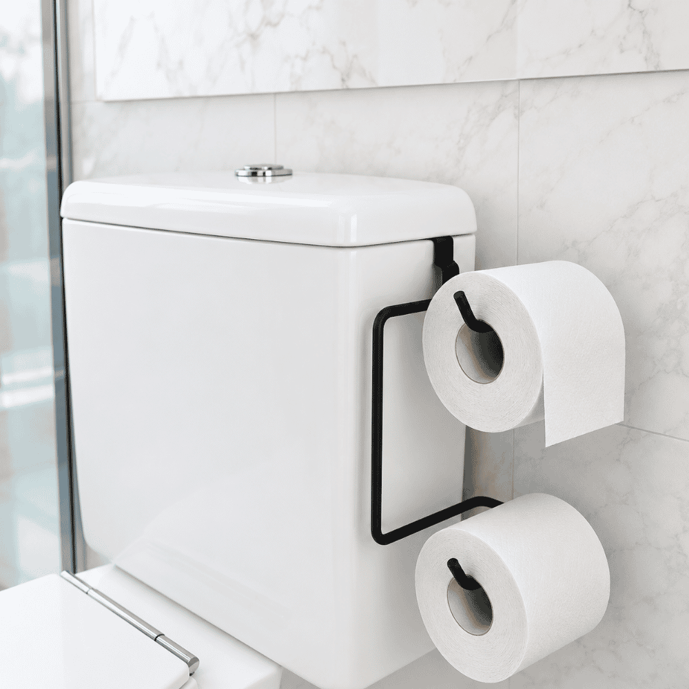 Suporte Duplo para Papel Higiênico Linha Black Stolf