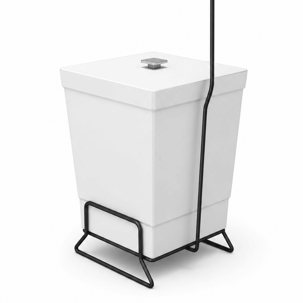 Suporte para Papel Higiênico com Lixeira Branca Stolf