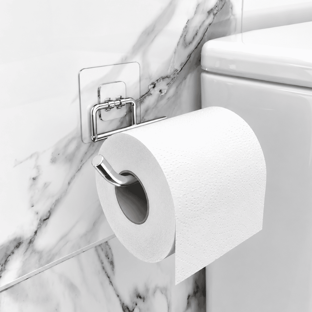 Suporte para Papel Higiênico com Adesivo Cromado Stolf