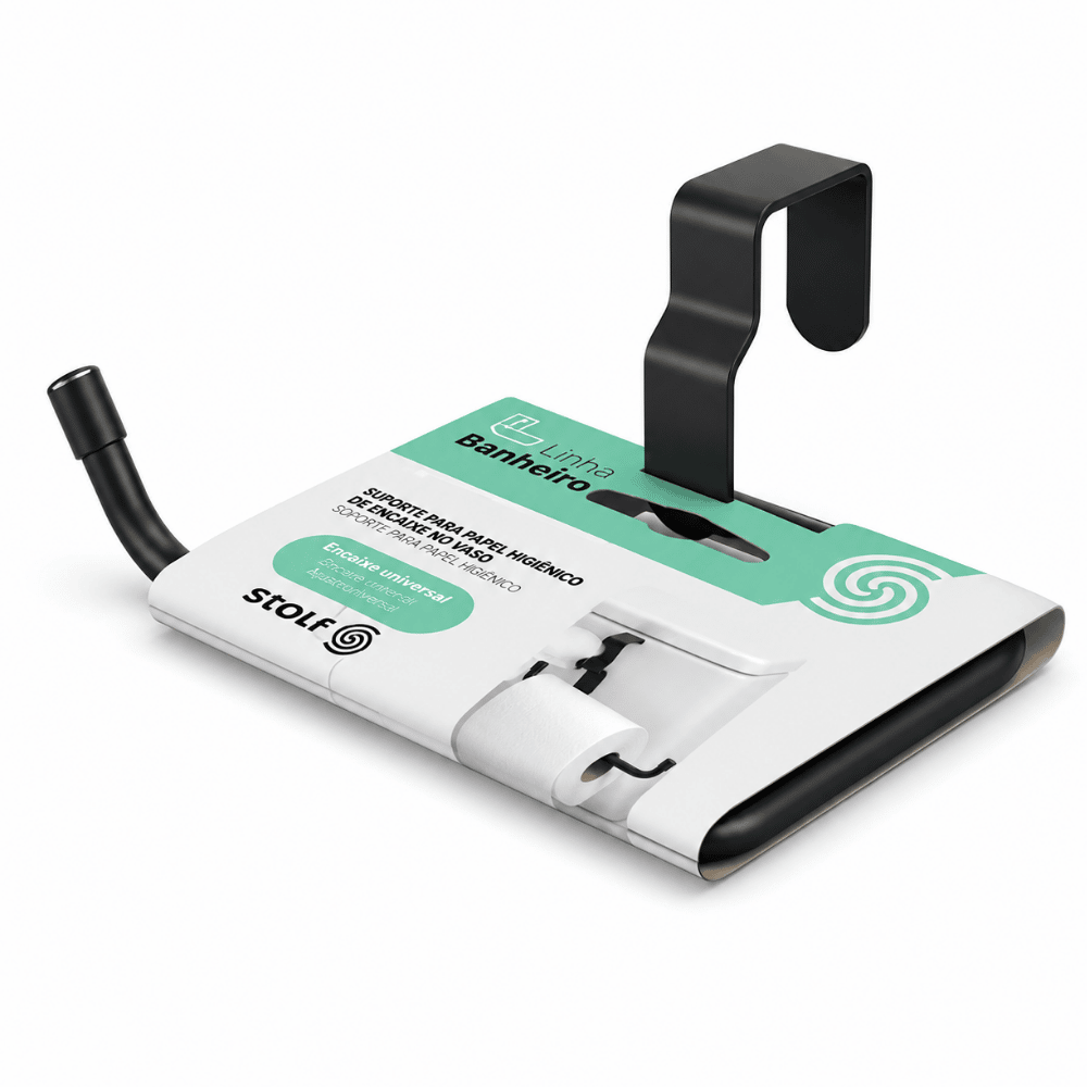 Suporte Simples para Papel Higiênico Linha Black Stolf