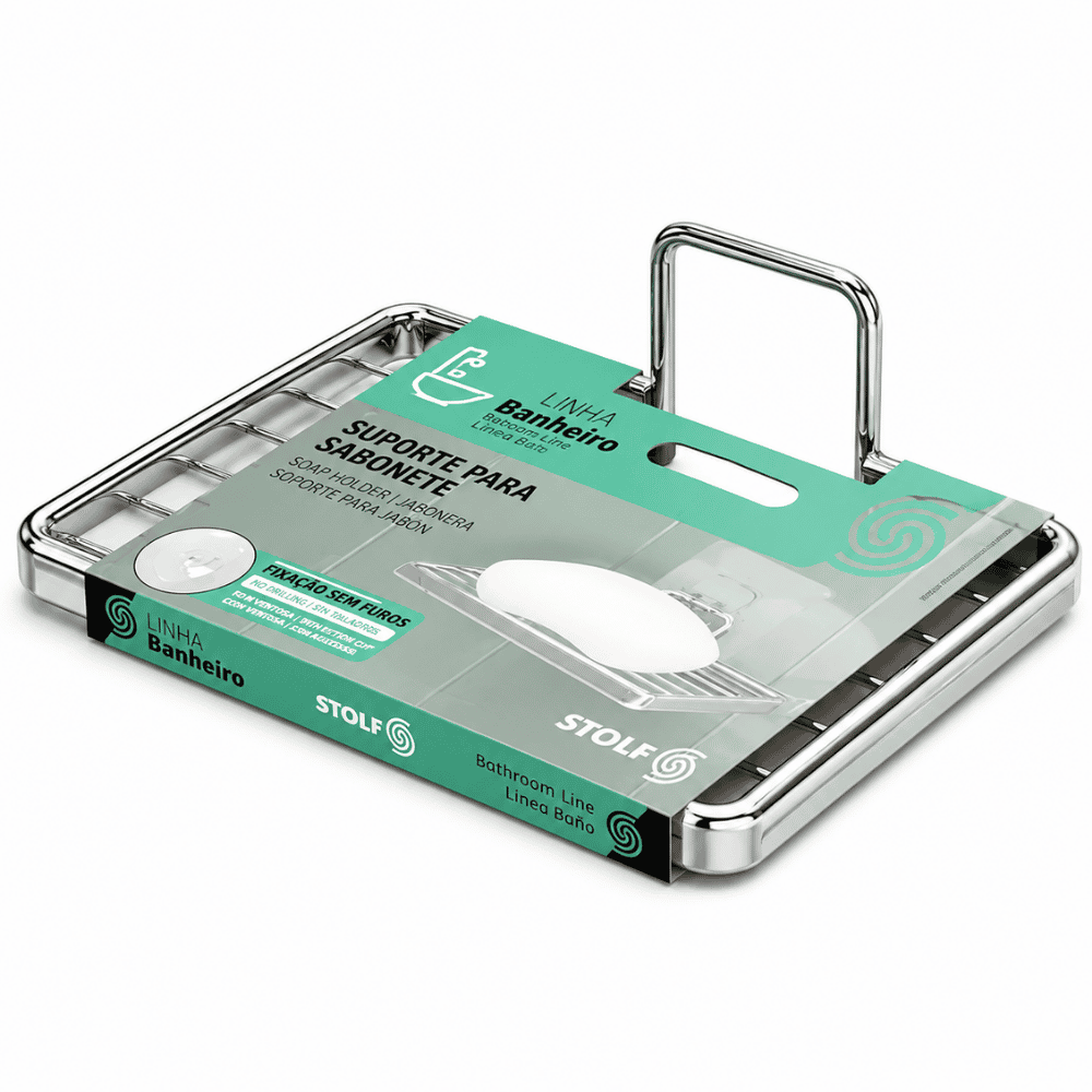 Suporte para Sabonete com Adesivo Black Cromado Stolf