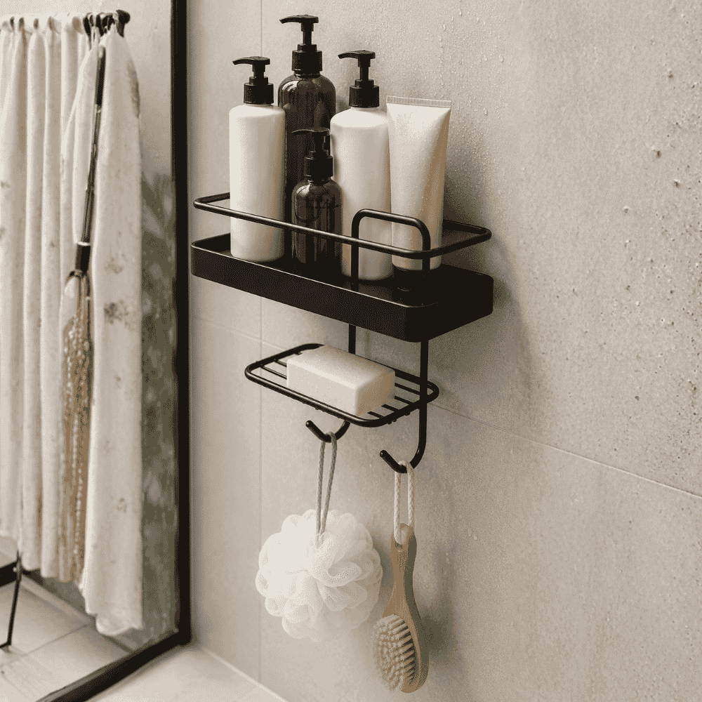 Suporte Shampoo e Sabonete Retangular Linha Black Stolf