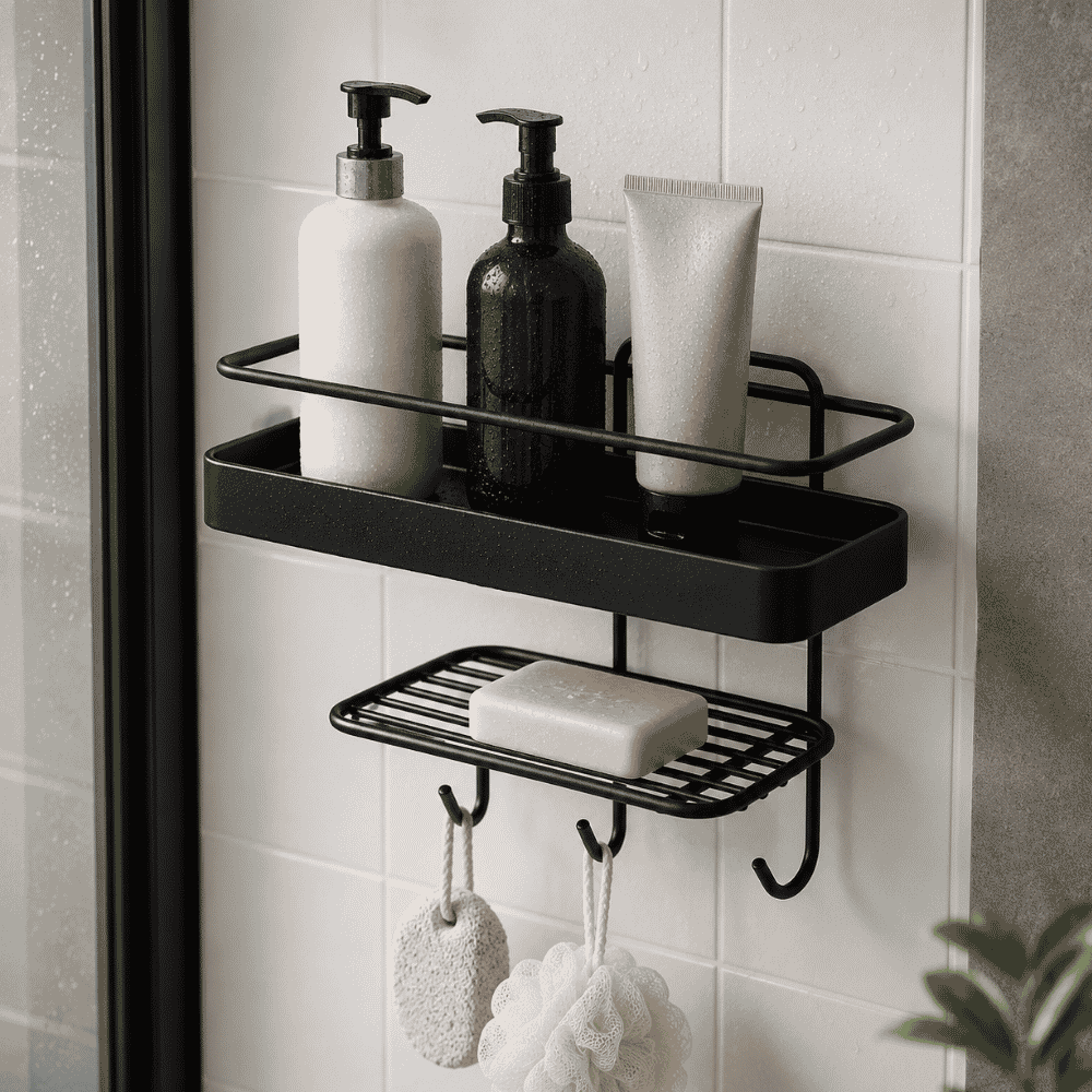 Suporte Shampoo e Sabonete Retangular Linha Black Stolf