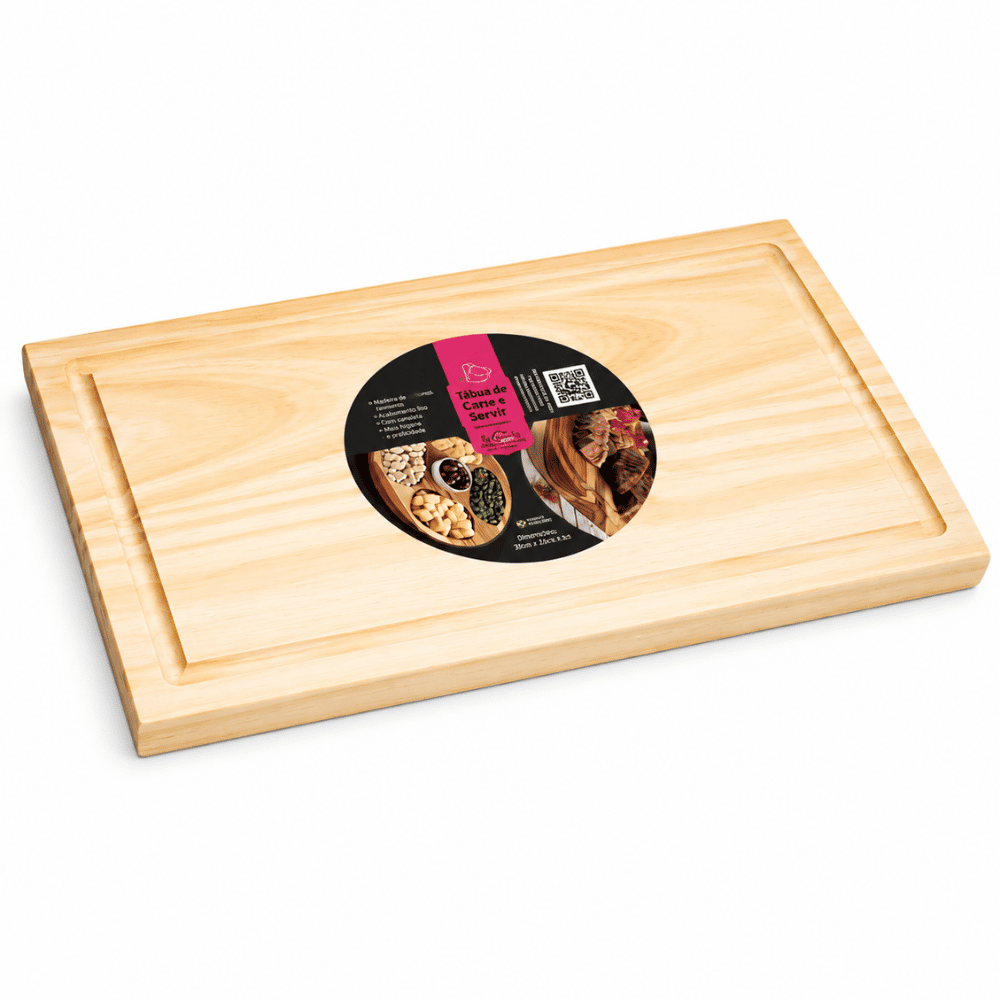 Tábua para Churrasco Pinus Retangular 40x22cm Stolf