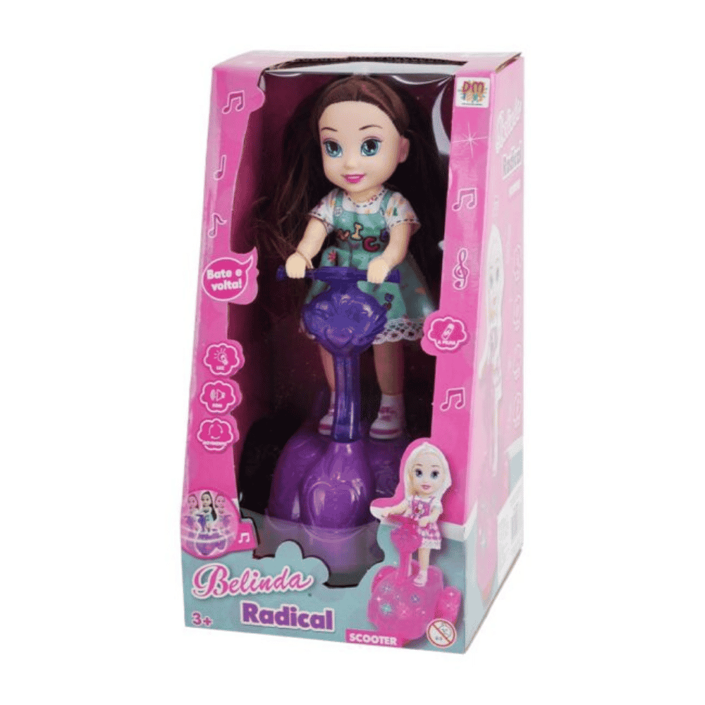 Boneca Belinda Radical Scooter Luz e Som DMBrasil