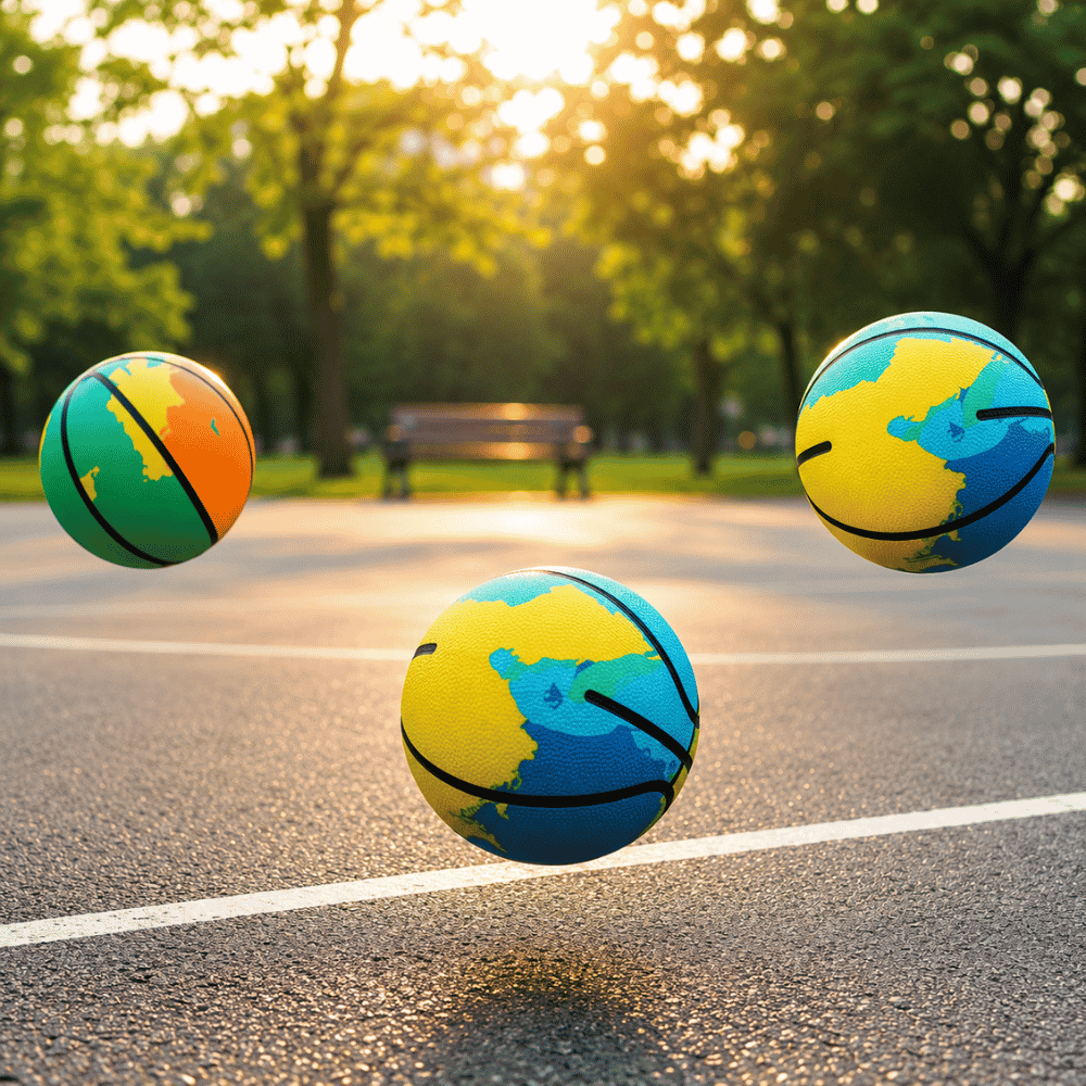Mini Bola Desenho Basquete Color 6cm DMBrasil