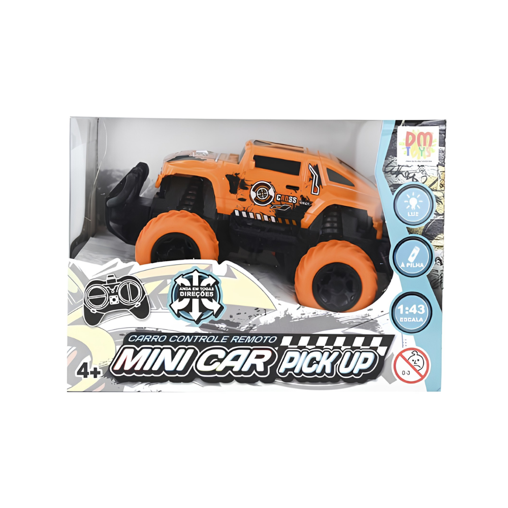 Carro Controle Remoto Sem Fio com Luz Mini Pick Up DMBrasil