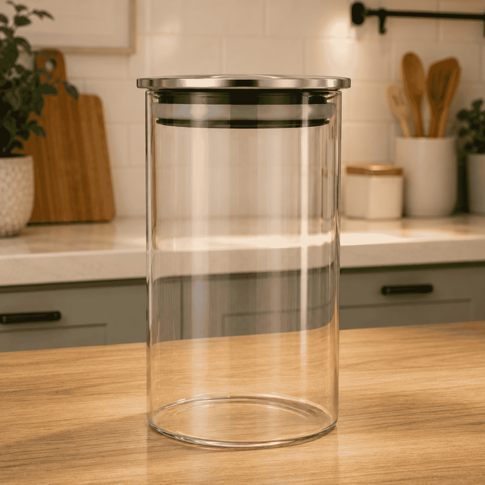 Pote Hermético em Vidro com Tampa de Inox 1L Linx