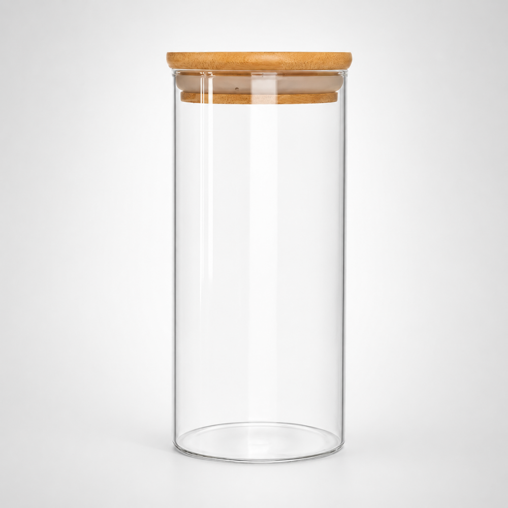 Pote Hermético em Vidro com Tampa de Bambu 400ml Linx