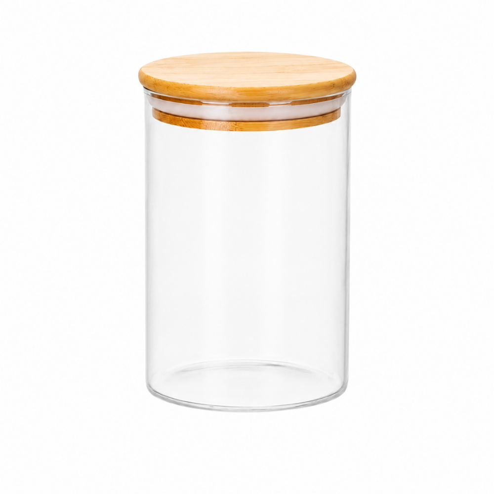 Pote Hermético em Vidro com Tampa de Bambu 450ml Linx