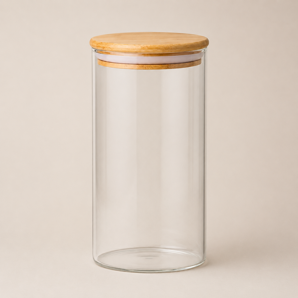 Pote Hermético em Vidro com Tampa de Bambu 1,2L Linx