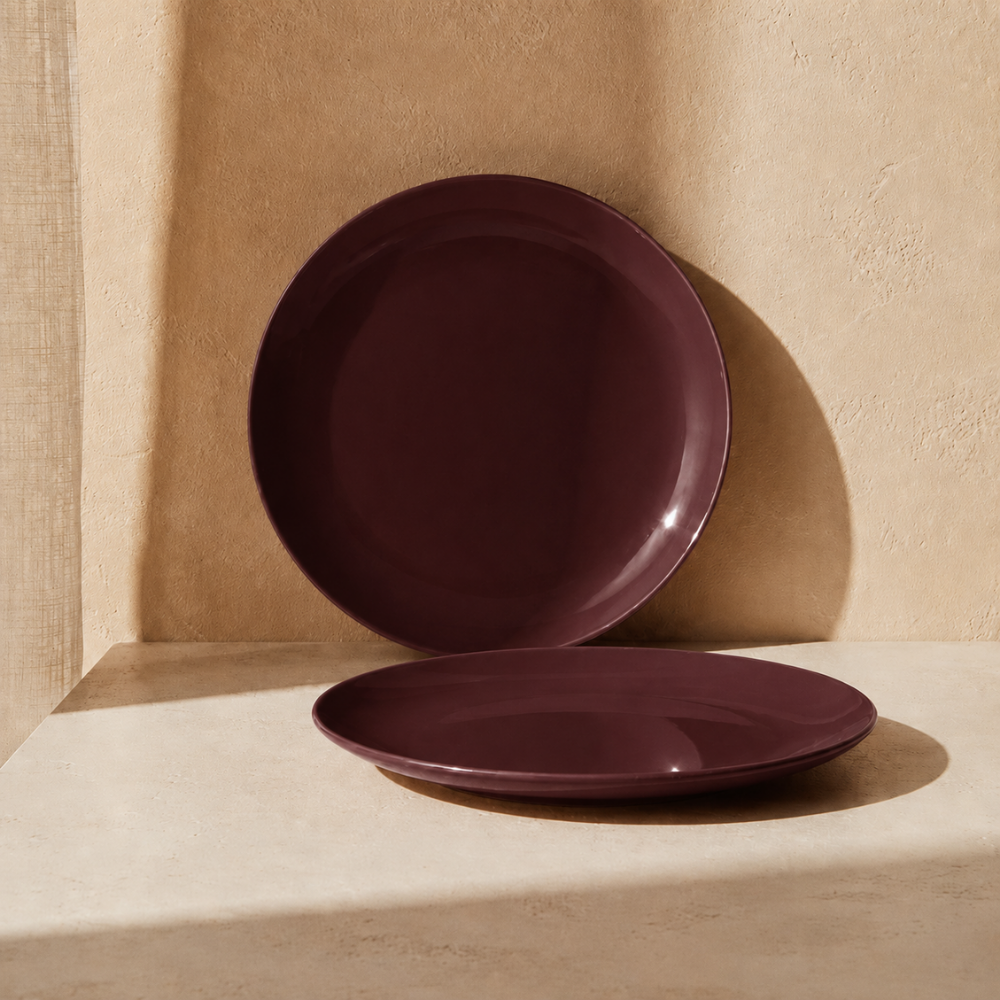 Prato Raso Mix and Match em Porcelana 26cm Marrom Full Fit