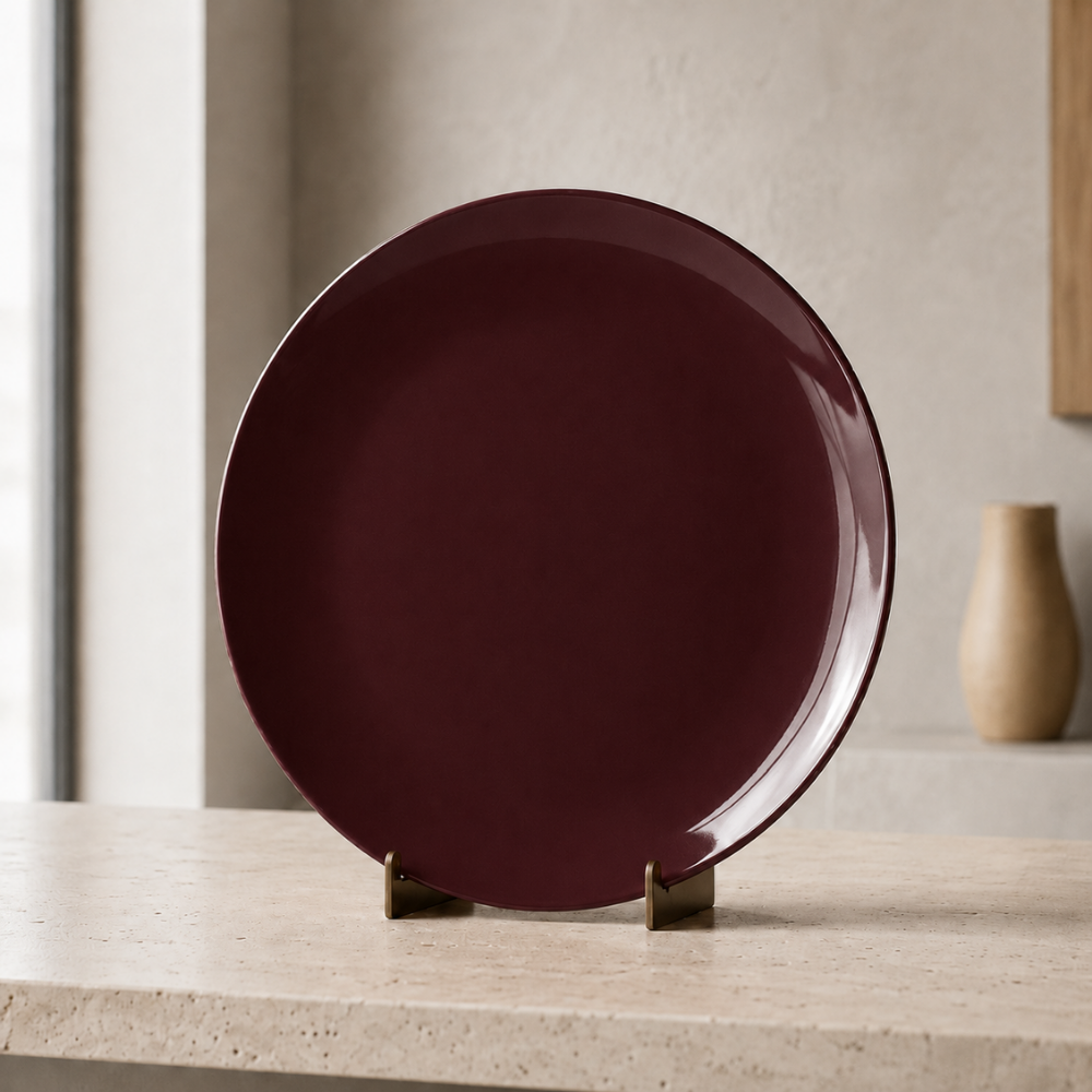Prato Raso Mix and Match em Porcelana 26cm Marrom Full Fit