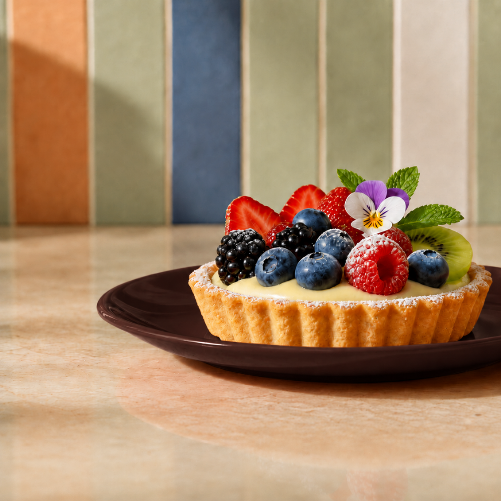 Prato de Sobremesa Mix and Match em Porcelana 20cm Marrom Full Fit