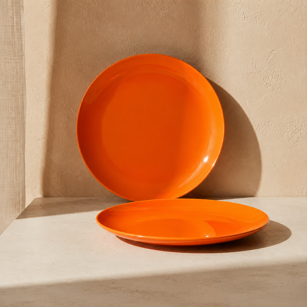 Prato Raso Mix and Match em Porcelana 26cm Laranja Solar Full Fit