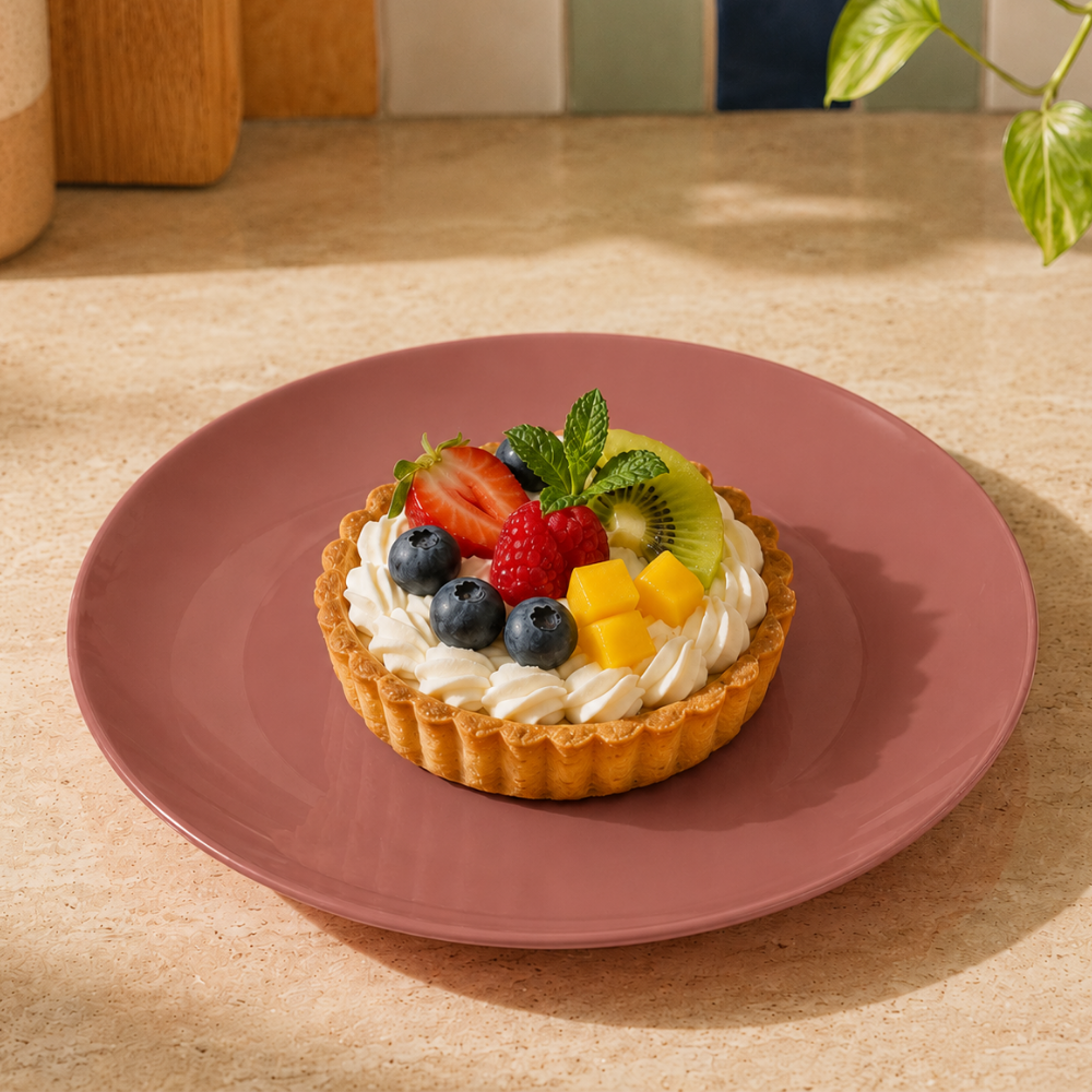 Prato de Sobremesa Mix and Match em Porcelana 20cm Bege Blush Full Fit