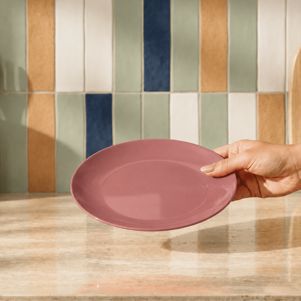 Prato de Sobremesa Mix and Match em Porcelana 20cm Bege Blush Full Fit