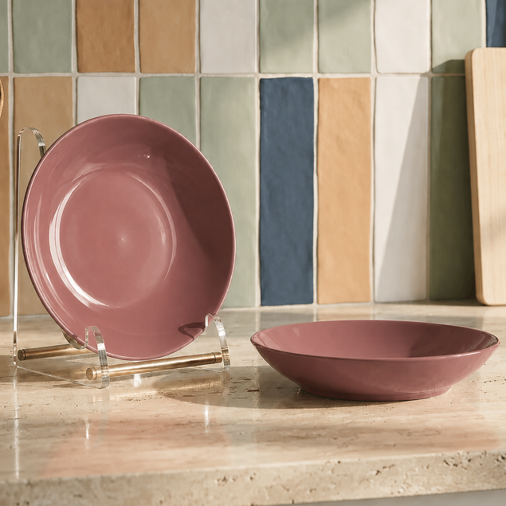 Prato Fundo Mix and Match em Porcelana 19,5cm Bege Blush Full
