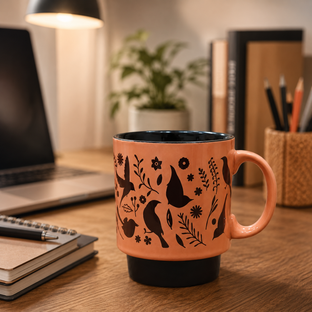 Caneca Empilhável Murale em Cerâmica 300ml Terracota Full Fit