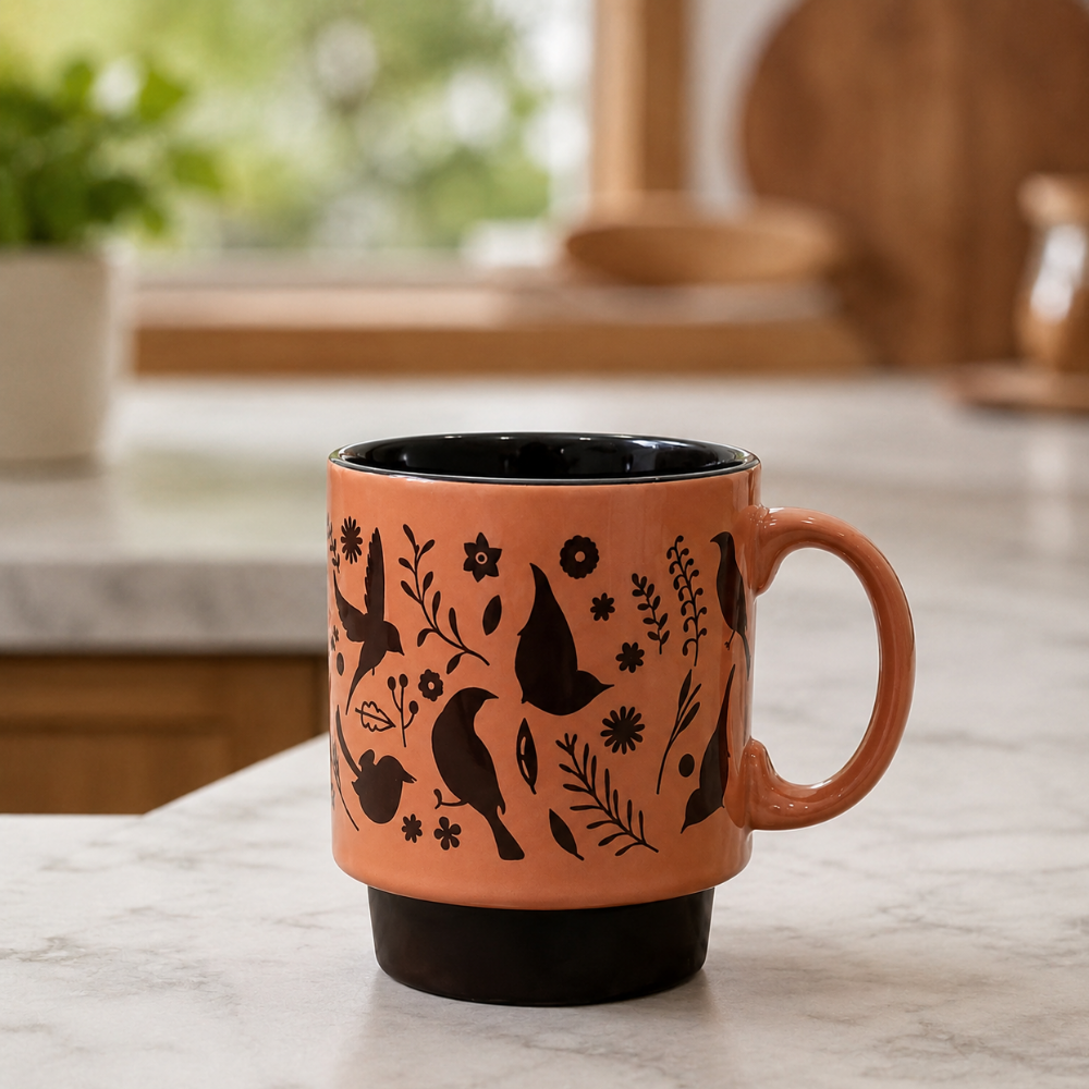 Caneca Empilhável Murale em Cerâmica 300ml Terracota Full Fit