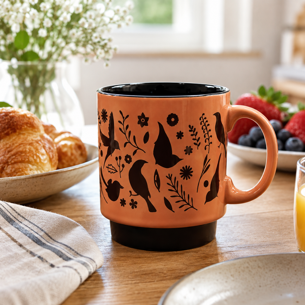 Caneca Empilhável Murale em Cerâmica 300ml Terracota Full Fit