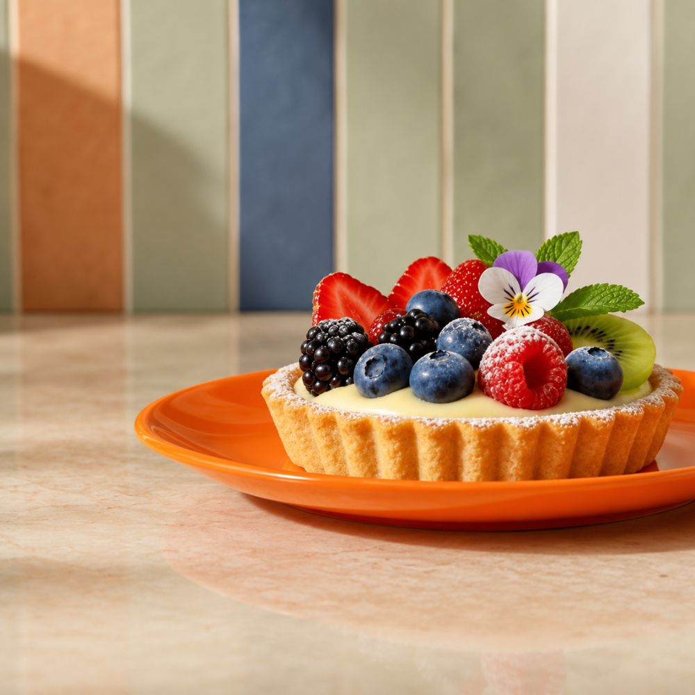 Prato de Sobremesa Mix and Match em Porcelana 20cm Laranja Solar Full Fit