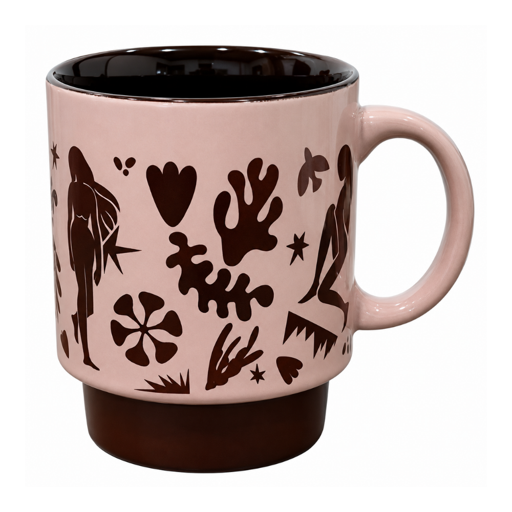 Caneca Empilhável Murale em Cerâmica 300ml Marrom Full Fit