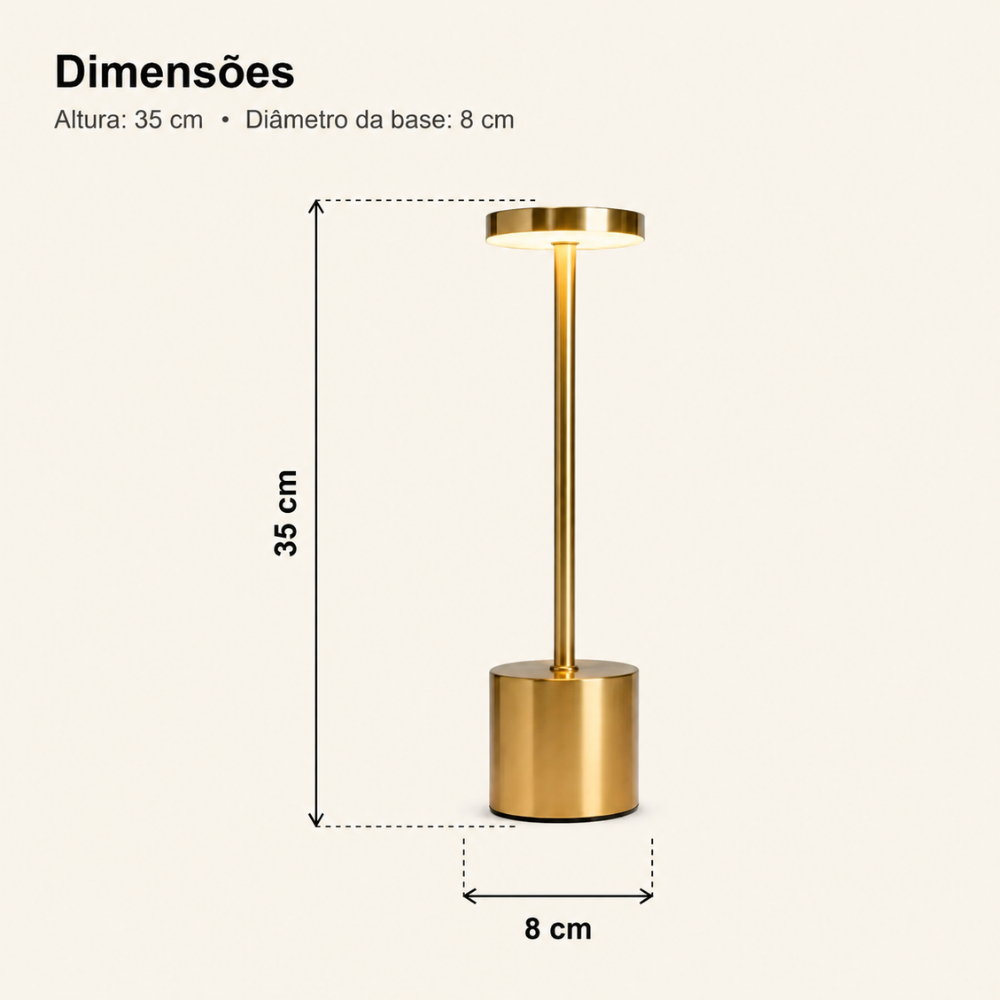 Luminária de Mesa LED 3 Tons USB Cosmos Coliseu