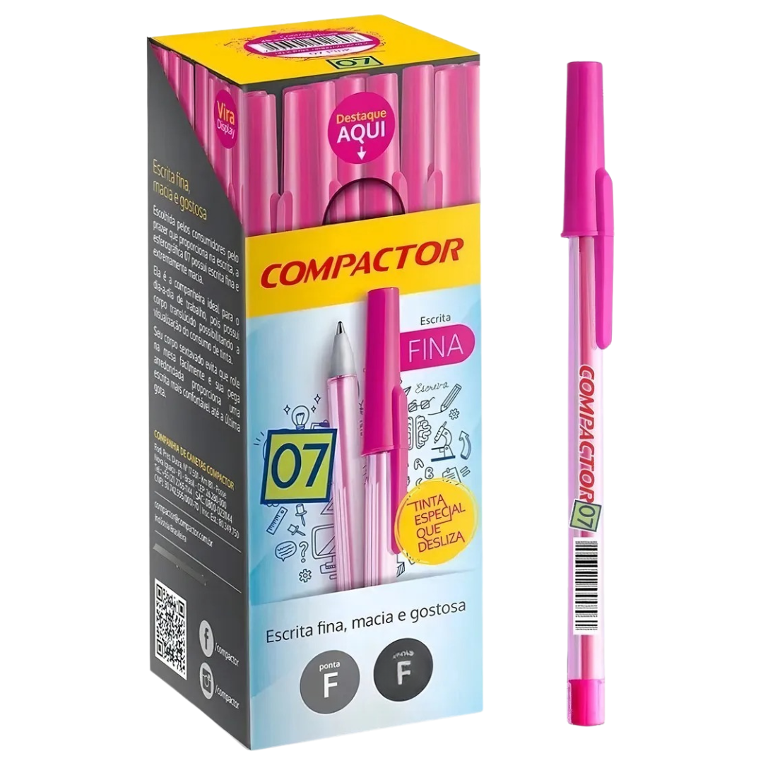 Caneta Esf 07 Pink Compactor 16014