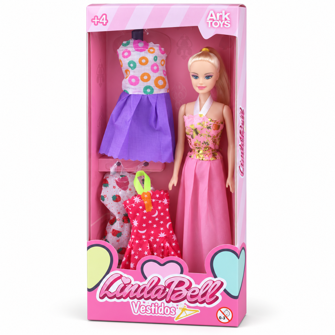 Boneca Lindabell Vestidos Variados ArkToys