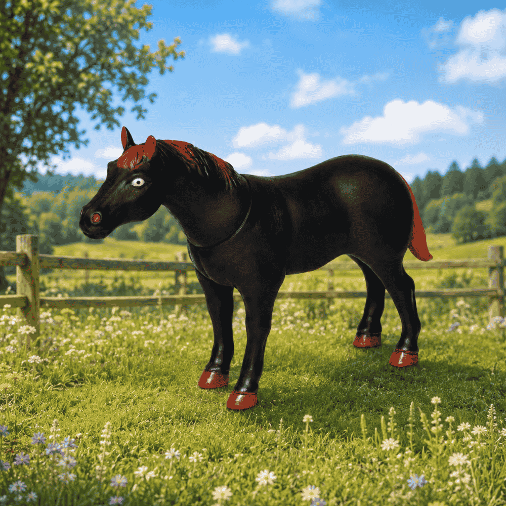 Cavalo Preto na Cinta Bee Toys
